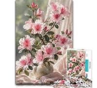 Pink Azaleas Ceramic Vase Puzzle en Bois Coloré 1000 pièces pour Adultes | Présent de Noël pour passionné : moment puzzle seul ou à plusieurs le w nd.