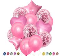 Pink Balloons, Birthday Balloons, Helium Balloons, Confetti, Children'S Birthday Decoration, Heart Balloons, Birthday Balloons, Birthday Party Balloons, Decoration