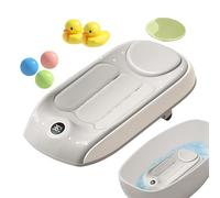 Pink Bath Support for Newborns, Kids Bath Support for Tub, Ergonomic Shower Supports with Temperature Sensing, Three-Level Height Adjustment Baths Seat Child Safety, Portable Accessory