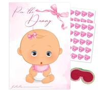 Pink Bee Party Pin The Dummy Baby Shower Jeu de 40 joueurs Rose