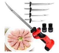 Pink Beryl Couteau électrique pro butcher - couteau alternatif sans fil pour filets de poisson, scie et viande, 2 piles 2000 mah, pour écailles de poisson, viande et petits os