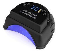 Pink Beryl Lampe Gel sans fil Aus 64W, batterie Lithium intégrée Pro Led Gel Nail lampe Uv, lampe Uv Rechargeable sans fil pour durcissement des ongles Led et séchoir (noir)