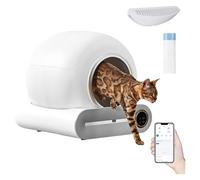 Pink Beryl Litière autonettoyante pour chat, détecteur infrarouge et capteurs de poids, élimination automatique des odeurs, grande capacité de 65 L + 9 L, autonettoyant pour plusieurs chats