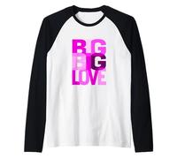 Pink Big-Big-Love Graphique Rose Manche Raglan