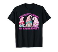 Pink Birthday Party Gnomes for Women Who Born in August T-Shirt