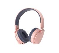 (Pink)BOBo Kids Gift Bluetooth 5.0 Bass Noise Cancelling Stereo Wireless Headset With Mic, Support TF Card / FM / AUX-in(Red)