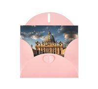 Pink BROLEO Carte de vœux imprimée Basilique Saint-Pierre pour Noël, anniversaire, Saint-Valentin, anniversaire de mariage et invitations à une fête