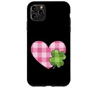 Pink Buffalo Plaid Heart for St. Paddys Day Green Shamrock Coque pour iPhone 11 Pro Max