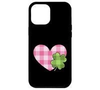 Pink Buffalo Plaid Heart for St. Paddys Day Green Shamrock Coque pour iPhone 12 Pro Max