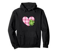 Pink Buffalo Plaid Heart for St. Paddys Day Green Shamrock Sweat à Capuche
