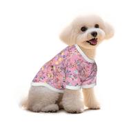 Pink Butterfly Fling Pull en coton pour chiens de petite et moyenne taille | Vêtement polyvalent en coton pour chien pour un usage quotidien, les voyages, les fêtes ; pull doux pour animaux de compagnie