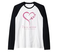 Pink Butterfly Je suis Une survivante du Cancer du Sein Manche Raglan