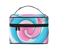 Pink Candy Trousse de maquillage de voyage - Organiseur de toilette portable avec compartiments zippés pour pinceaux, bouteilles et soins de la peau