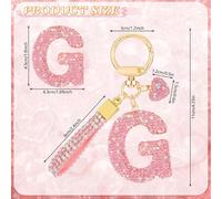Pink Car Key Ring Gift For Women Girls Initial Letter Keyring Cute Bling Bling Letter Pendant For Handbag Backpack Handbag Charms.[B700]