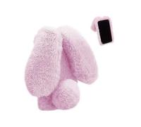 (Pink)Case for Huawei P30 PRO Cute Plush Toys Bunny Furry Case Rabbit Fur Case Soft Silicone Shockproof Cover with Glitter Crystal Diamond girls gift