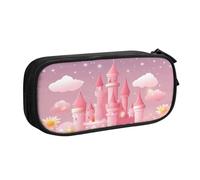 Pink Castle - Grande trousse à crayons pour garçons et filles - Grande trousse à crayons avec fermeture éclair - Motif étoile spatiale, Noir , 21x5x10.5cm, Trousse de maquillage