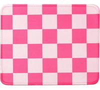 Pink Checked Mouse Pad for Girls,Cute Kawaii Mouse Pad with Non-Slip Rubber Base,Waterproof Mouse Pad,Aesthetic,Geometric Plaid Pattern,Mouse Pad