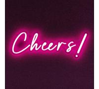 Pink cheers LED néon logo interrupteur d'alimentation USB avec dimmable pour la décoration murale cheers Light up logo pour anniversaire fête de mariage bar et boîte de nuit 18,5 * 6,69 pouces