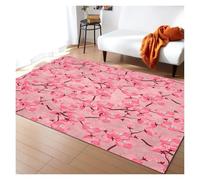 Pink Cherry Blossom Rug Romantic Floral Spring Carpet Non-Slip Floor Mat for Girl's Bedroom, Bedside & Living Room(Y-250731014266,180x230cm(70x89in))