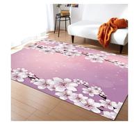 Pink Cherry Blossom Rug Romantic Floral Spring Carpet Non-Slip Floor Mat for Girl's Bedroom, Bedside & Living Room(Y-250731014256,180x200cm(70x78in))