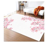 Pink Cherry Blossom Rug Romantic Floral Spring Carpet Non-Slip Floor Mat for Girl's Bedroom, Bedside & Living Room(Y-250731014267,180x260cm(70x101in))