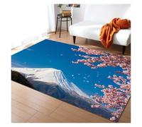 Pink Cherry Blossom Rug Romantic Floral Spring Carpet Non-Slip Floor Mat for Girl's Bedroom, Bedside & Living Room(Y-250731014253,180x230cm(70x89in))