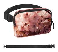 Pink Cherry Blossoms Unisexe Style Fanny Pack: Fashion Waist Packs, Crossbody Bags Sport Slim Fashion pour Jogging Randonnée Randonnée Femme Homme, Multicolore 09, 1.5x9.0x5.9in/4x23x15cm