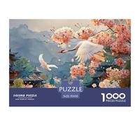 Pink Cherry Tree Blooms 1000 Pièces Carton Premium Coffret De Puzzles Spring Village Anti-Stress Défi Unique Puzzles pour Adultes Et Enfants 70x50cm/1000pcs