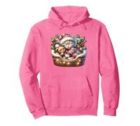 Pink Christmas Must Haves for Women Girls Cute Winter Cat Sweat à Capuche