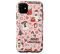 Pink Christmas Spooky Ghost Merry Christmas Retro Pastel Coque pour iPhone 11