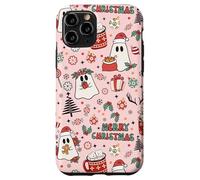 Pink Christmas Spooky Ghost Merry Christmas Retro Pastel Coque pour iPhone 11 Pro