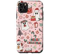 Pink Christmas Spooky Ghost Merry Christmas Retro Pastel Coque pour iPhone 11 Pro Max