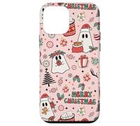 Pink Christmas Spooky Ghost Merry Christmas Retro Pastel Coque pour iPhone 12 Mini