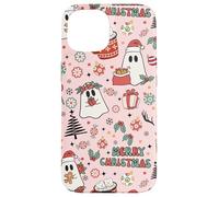 Pink Christmas Spooky Ghost Merry Christmas Retro Pastel Coque pour iPhone 15