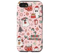 Pink Christmas Spooky Ghost Merry Christmas Retro Pastel Coque pour iPhone SE (2020) / 7/8