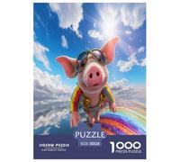 Pink Cochons Puzzle 1000 Pièces Cadeau Unique Jeu Éduchatif Challenge Toy À De Qualité Supérieure Peinture Art pour Adultes Et Enfants 38x26cm/1000pcs