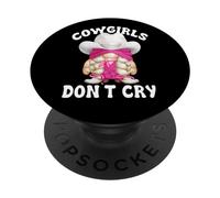 Pink Cowgirls Dont Cry Graphic for Women Funny Western GNOME PopSockets PopGrip Adhésif