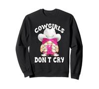 Pink Cowgirls Dont Cry Graphic for Women Funny Western GNOME Sweatshirt