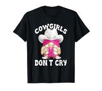 Pink Cowgirls Dont Cry Graphic for Women Funny Western GNOME T-Shirt