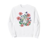 Pink Day of The Dead Skull with Flowers Sweatshirt