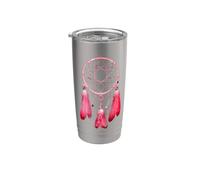 Pink Dream Catcher Feathers Native American Tribal Art Gobelet isotherme en acier inoxydable double paroi