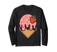 Pink Dripping Ice Cream Baseball Home Plate Red Strawberry Manche Longue