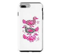 Pink Duck Lover Cute Retro Ducks Checkered Design Coque pour iPhone 7 Plus/8 Plus