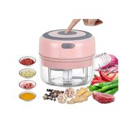 (Pink)Electric Food Mini Food Processor Portable Fruit Blender Mixer Chops Vegetables, Nuts Onion Meat Mincer Grinder Salad Grinder (white)