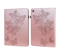 (Pink) Étui à rabat en cuir à motif papillon en relief pour Huawei MediaPad M5 Lite 10"