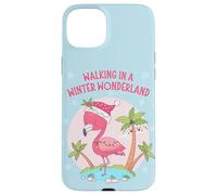 Pink Flamingo Christmas Tree Santa Snowflake Girl Xmas Funny Coque pour iPhone 15 Plus
