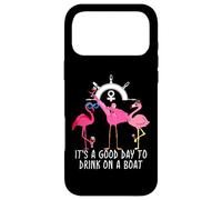 Pink Flamingo Drinking Wine It's a Good Day to Drink on Boat Coque pour iPhone 17 Pro Max