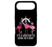 Pink Flamingo Drinking Wine It's a Good Day to Drink on Boat Coque pour iPhone Air
