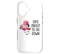Pink Flamingo Drinking Wine Tasting Sips About to Go Down Coque pour iPhone 17