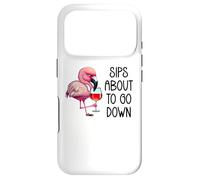 Pink Flamingo Drinking Wine Tasting Sips About to Go Down Coque pour iPhone 17 Pro